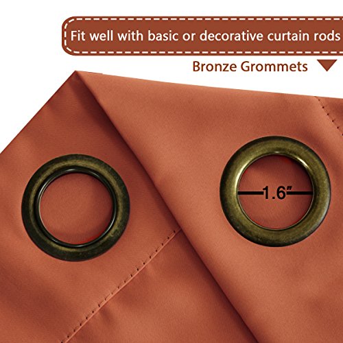 Blackout Patio Curtains 100 x 108 Inches for Sliding Door Extral Wide Blackout Curtain Panels Thermal Insulated Room Divider (100"W x 108"L (Pack of 1) / Orange)