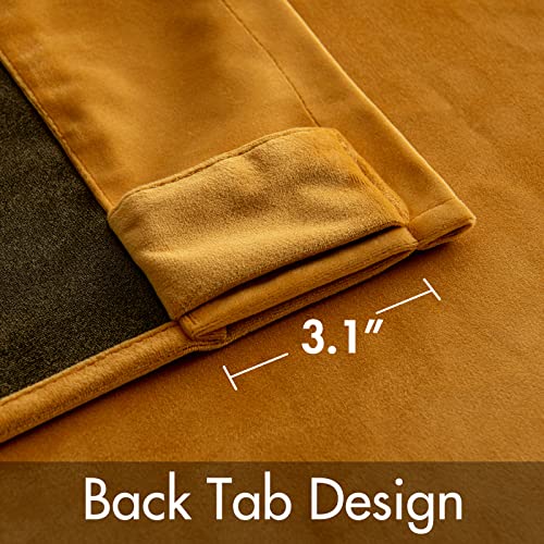 Velvet Blackout Curtains 52x72 inches 2 Panels Mustard Yellow (Mustard Yellow / 52"W x 72"L (Pack of 2))