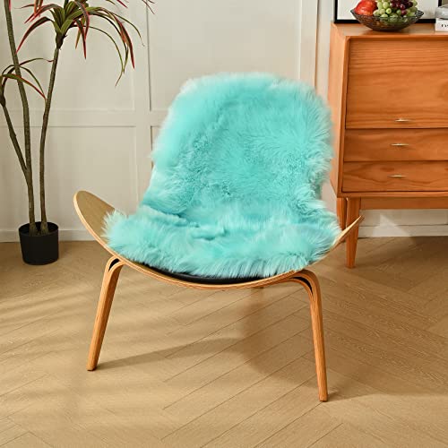 Turquoise Blue Sheepskin Rug 2x3 ft (Turquoise Blue / 2' x 3' (Oval))