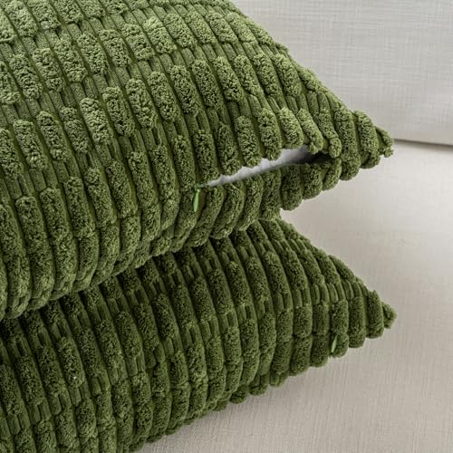 4 Packs Decorative Throw Pillow Covers for Living Room Couch Bed (20" x 12" (Pack of 4) / Green Series)