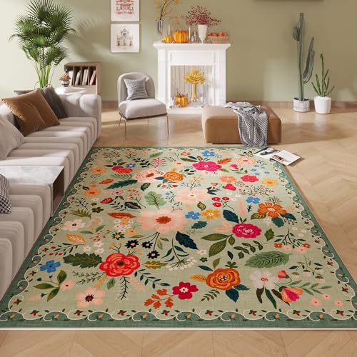 Area Rug 9x12 Washable (Green / 9' x 12' (Rectangular))