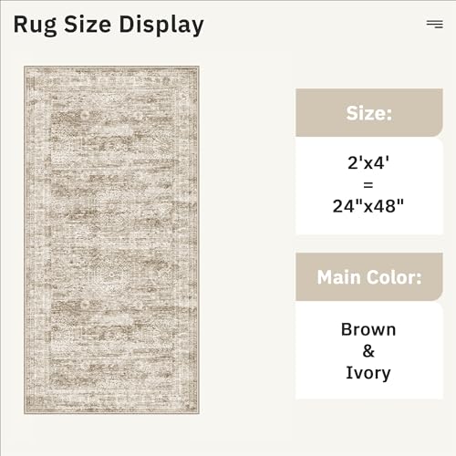 2x4 Washable Rugs for Kitchen (Brown / 2' x 4' (Rectangular))