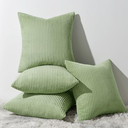 20x20 inch Decorative Sage Green Throw Pillow Covers (Sagegreen / 20" x 20" (Pack of 4))