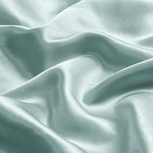 Zipper Satin Pillowcases (Haze Blue / Queen (20" x 30")-Zipper)