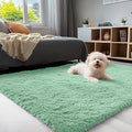 3x5 Machine Washable Small Bedside Rug (3x5 Ft / Mint Green)