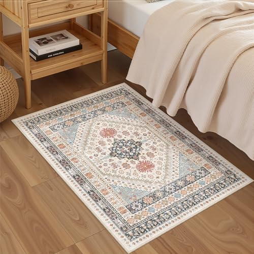 2x3 Entryway Rug Washable Rug Runner for Kitchen (Blue/Red/Multi / 2' x 3' (Runner))