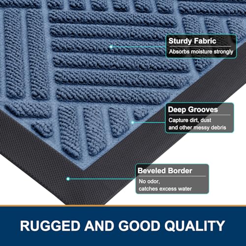Front Door Mat Outside Entrance (Blue / 47" X 32")