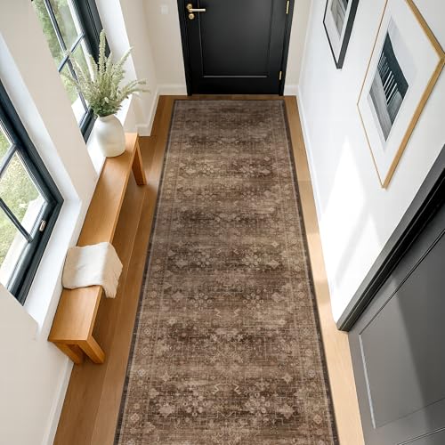 Brown Washable Long Runners for Hallways (3' x 8' (Runner) / Brown)