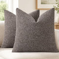 Textured Woven Throw Pillow Covers 24x24 Set of 2 Brown (Brown / 24" x 24" (Pack of 2))