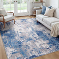 Washable Square 7'x7' Area Rug for Living Room Blue Gray (Blue/Gray / 7' x 7' (Square))