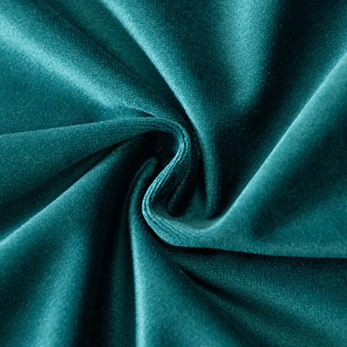 24x24 Euro Velvet Throw Pillow Covers Set of 2 (Peacock Blue / 24" x 24" (Pack of 2))