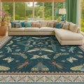 Insect Boho 7X9 Washable Living Room Rug (7' x 9' (Rectangular) / Teal)