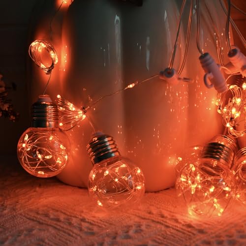 Wishing Ball Curtain Lights 9.8 x3.3 ft (Orange)