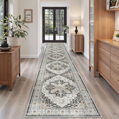 Hallway Runner Rug 2'6''x14' Kitchen Runners Vintage (Black / 2'6" x 14' (Runner))