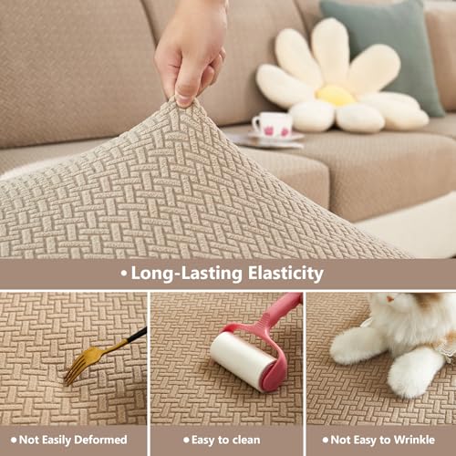 Couch Cushion Covers for Sofa Couch Covers Wear (Texture-blue / Large Back Cover)