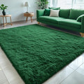 5x7 Machine Washable Large Area Rugs for Living Room (5x7 Ft / Dark Green)