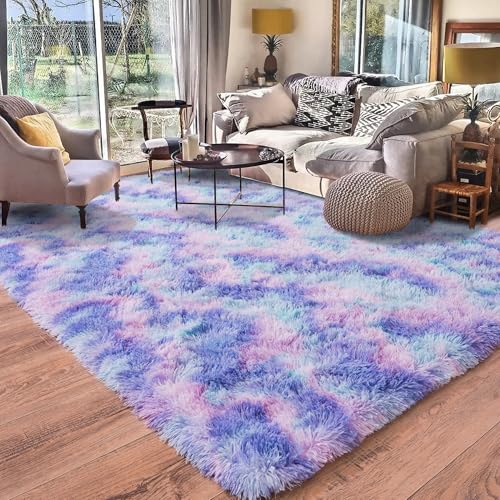 Rugs for Living Room 6x9 (6' x 9' (Rectangular) / Rainbow Purple)