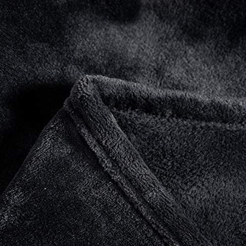 Large Flannel Fleece Throw Blanket (Two Pack 50"x70" / Black)
