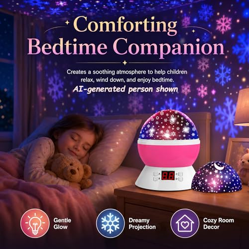 Kids Star Projector Night Light (Pink)