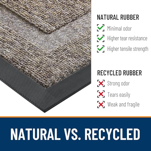Front Door Mat Outside 47x23 (Khaki and White / 47" x 23")