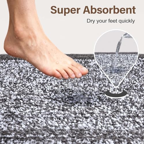 48x32 Large Bathroom Rugs Non Slip Washable (A-grey / 2'8" x 4' (Rectangular))