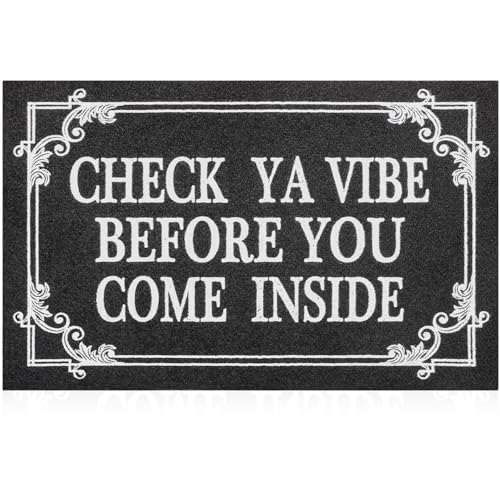 Indoor Door Mat Welcome Mats for Front Door Outdoor Entry Black Doormat (1'6" x 2'4" (Rectangular) / Come Inside-black)