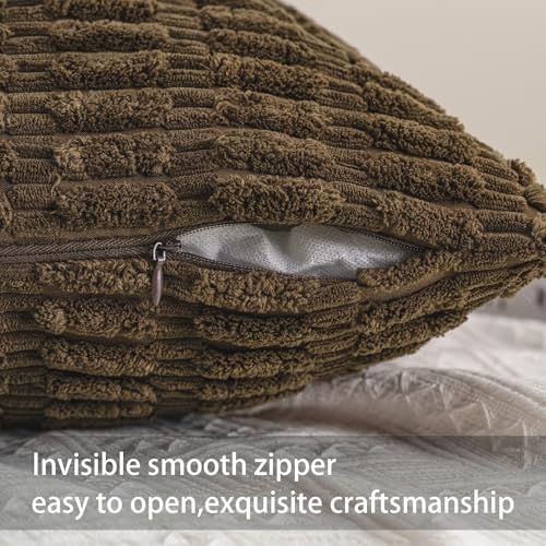 Pack of 2 Corduroy Decorative Throw Pillow Covers 20x20 Inch (Green / 20" x 20" (Pack of 2))