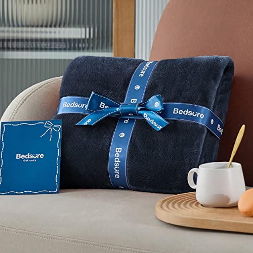 Soft Cozy Warm King Size Fleece Blanket for Bed Navy 108"x90" (02 - Navy / King (108" x 90"))
