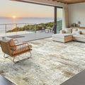 Washable Area Rug 8x10 Large Soft Living Room Rugs Grey (Grey/Rust / 8' x 10' (Rectangular))