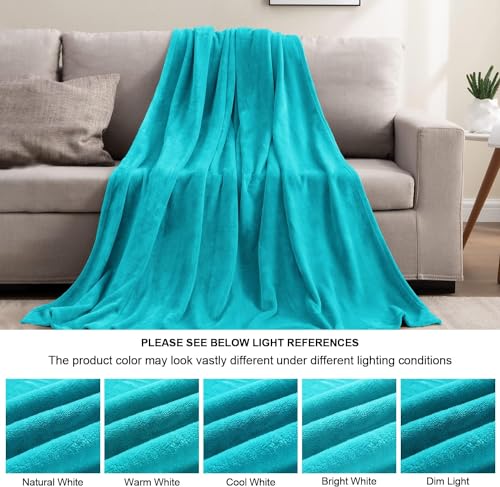 Fleece Blanket Soft Plush Throw for Couch Peacock 50"x70" (Teal / Throw XL(50"x70"))
