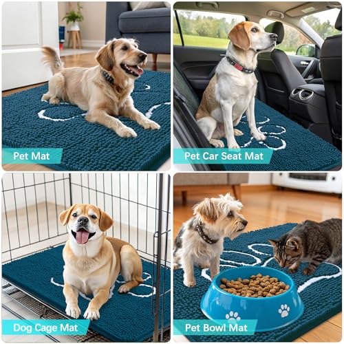 Dog Door Mat for Muddy Paws 59x24 (Atlantic Blue / 59" X 24")