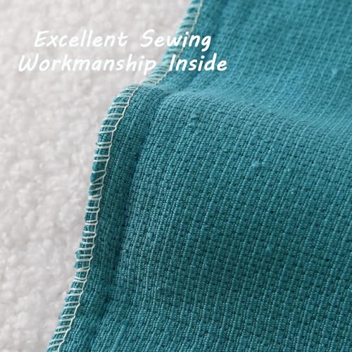 Pack of 2 Boucle Textured Throw Pillow Covers 26x26 Inch (Teal Blue / 26" x 26" (Pack of 2))