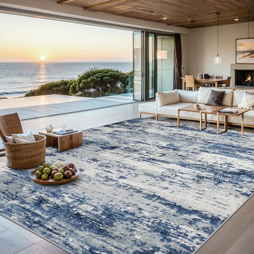 9x12 Area Rug Living Room (New-blue Grey / 9' x 12' (Rectangular))