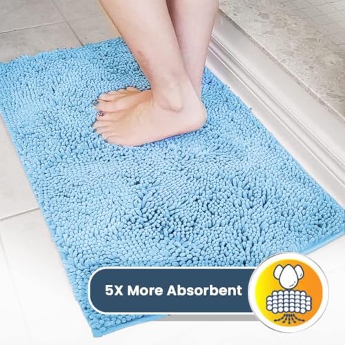 Super Water Absorbent Door Mat Indoor (Sky Blue / 36" x 60")