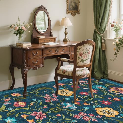 Washable Rug 4x6 Area Rugs for Living Room (C Blue / 4' x 6' (Rectangular))