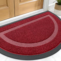 Half Circle Front Door Mat Outside 29.5x17 All (Wine Red / 29.5" x 17")