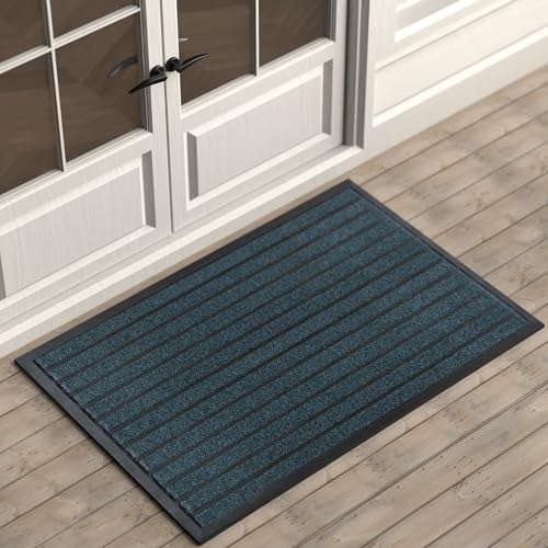 Extra Durable Door Mat Outside Entrance (47" x 32" (Rectangular) / Bright Blue)