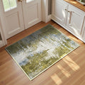 Entrance Rugs Indoor 2x3 Green Entry Rug Washable Abstract Small Area Rug Non (Green / 2' x 3' (Rectangular))
