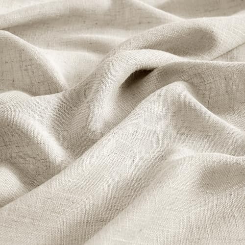 Cream Linen Curtains 52x90 Inch Long for Bedroom and Living Room (52"W x 90"L (Pack of 2) / Cream)