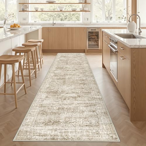 3x12 Runner Rug Non Slip (Brown/Ivory / 3' x 12' (Runner))