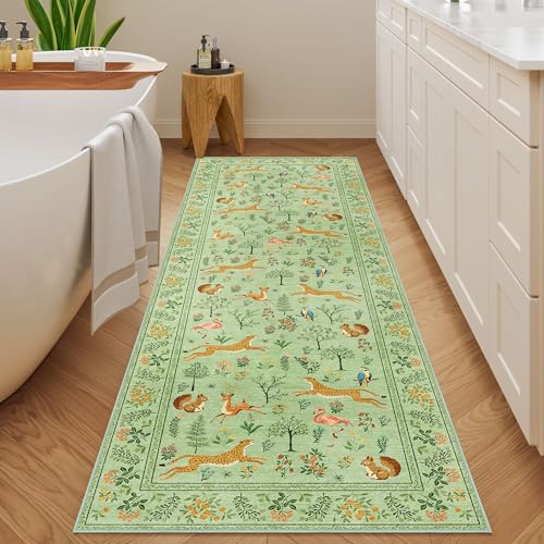 2x10 Rug for Hallway (Light Green(animal) / 2' x 10' (Rectangular))