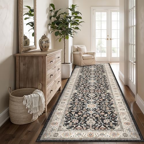 3x10 ft Long Hallway Runner Rug (Black / 3' x 10' (Rectangular))