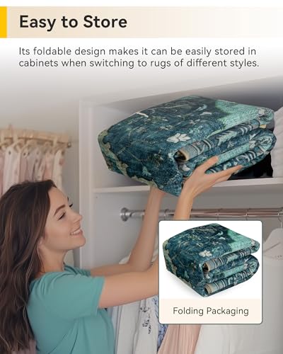 Washable Area Rug (Teal / 7' x 7' (Square))
