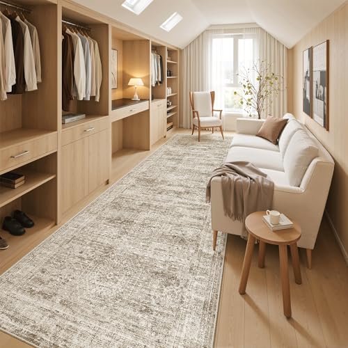 Washable 3x10 Hallway Runner Rug Non (Brown / 3' x 10' (Runner))