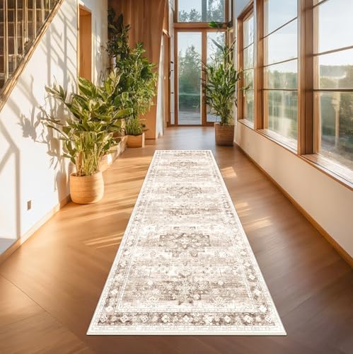 Beige Washable 2'6"x8' Wide Hallway Runners (2'6" x 8' (Runner) / Latte / Beige)