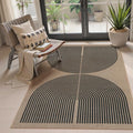 Modern Rainbow Easy Jute Outdoor Rug 4x6 (4' x 6' (Rectangular) / Nature/Black Rainbow)