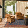 Navy Blue Area Rug 5x7 Living Room Rug (5' x 7' (Rectangular) / Blue / Terracotta)