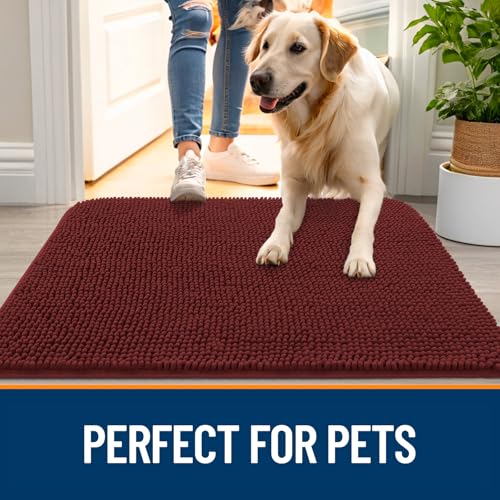 Dog Door Mat for Muddy Paws 47x17 (Caramel Russet / 47" X 17")