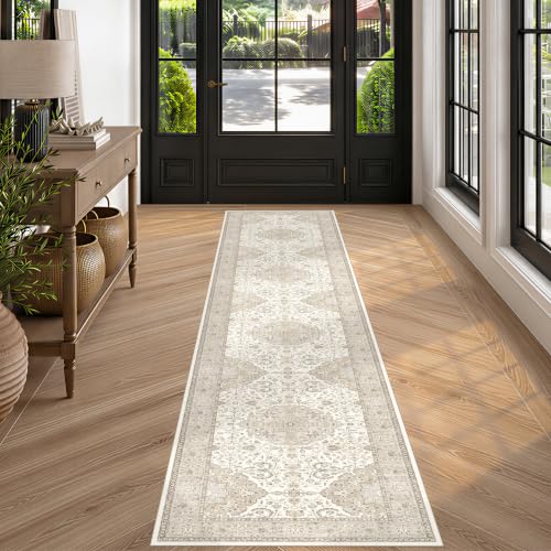 HY HAOYUNLAI Hallway Washable Runner Rug 2x10 Kitchen Entryway Slim Carpet (2' x 10' (Rectangular) / Ivory)