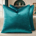 Teal Velvet Pillow Covers 16x16 Decorative Pillows Pack of 2 (Teal / 16" x 16" (Pack of 2))